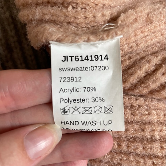 Shein Color-blocked Pink, White, and Tan Knit Sweater, Size Small - Picture 3 of 5